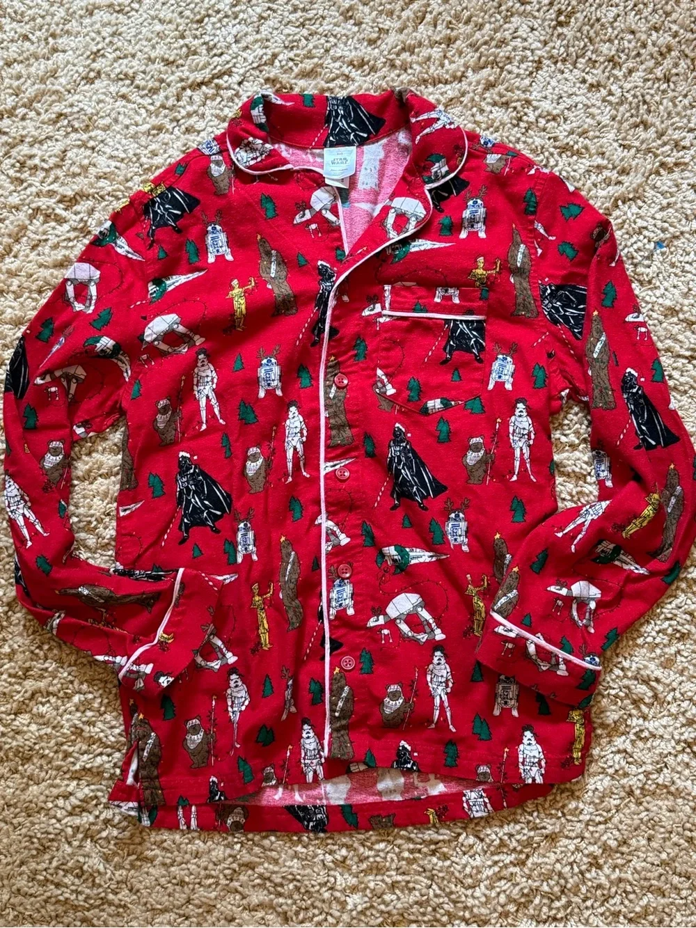 Hanna Andersson Adult Star Wars Holiday Flannel Pajama Set Red XXS Pants & Shirt